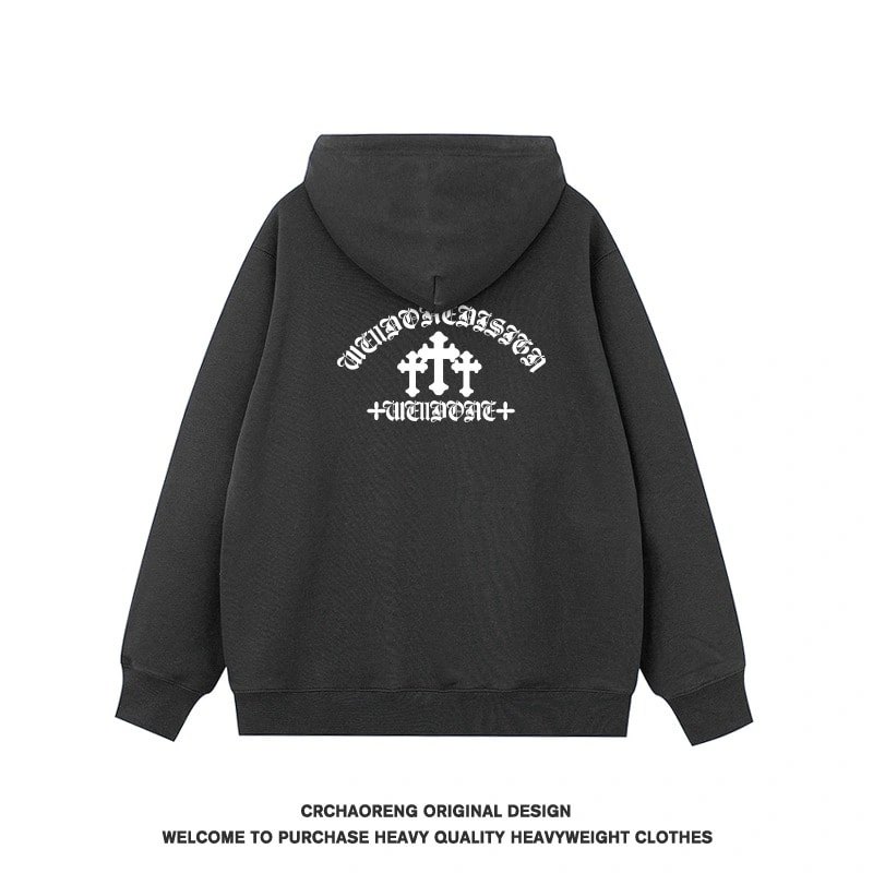 We11done Konne Pure Cotton Fleece Jacket Print Retro Hoodie Men Style 2