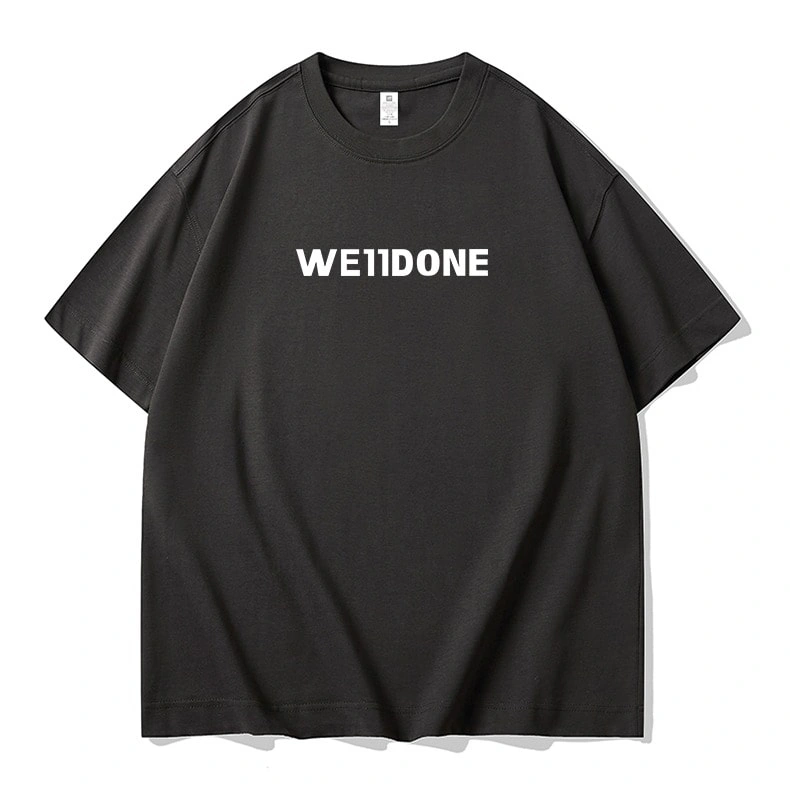 We11done Konne Pure Cotton Short Sleeve T-Shirt Men Crew Neck Fashion Versatile Half Sleeve Top Style 1