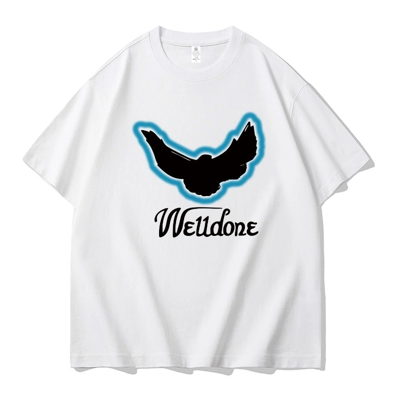 We11done Konne Pure Cotton Short Sleeve T-Shirt Men RetroTrend Half Sleeve Top Style 1