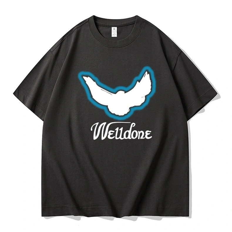 We11done Konne Pure Cotton Short Sleeve T-Shirt Men RetroTrend Half Sleeve Top Style 2