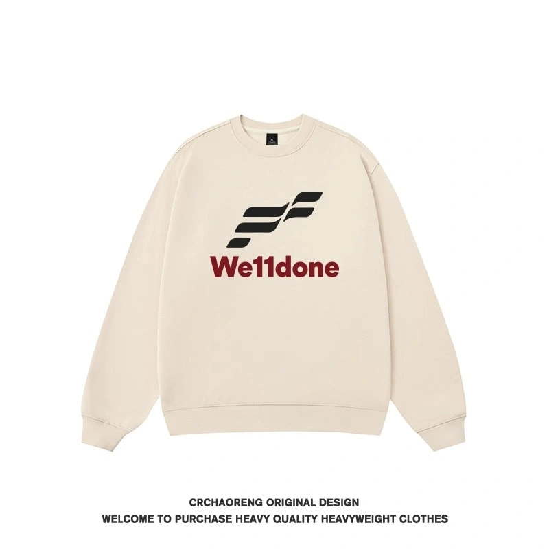 We11done Konne Pure Cottonweight Crew Neck Sweatshirt Men Retro Trendy Fashion Loose High end Top Style 2