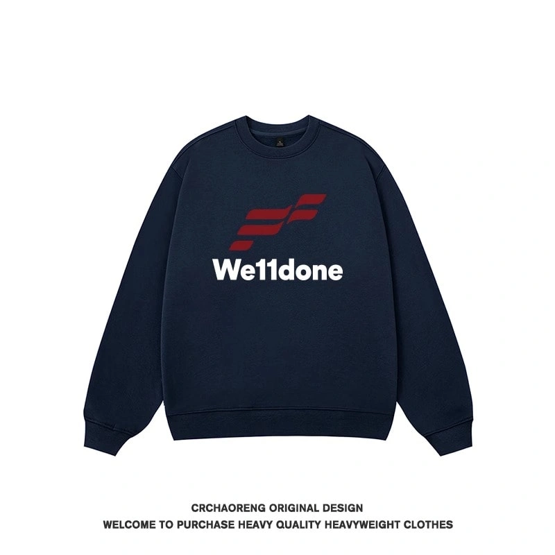 We11done Konne Pure Cottonweight Crew Neck Sweatshirt Men Retro Trendy Fashion Loose High end Top Style 5