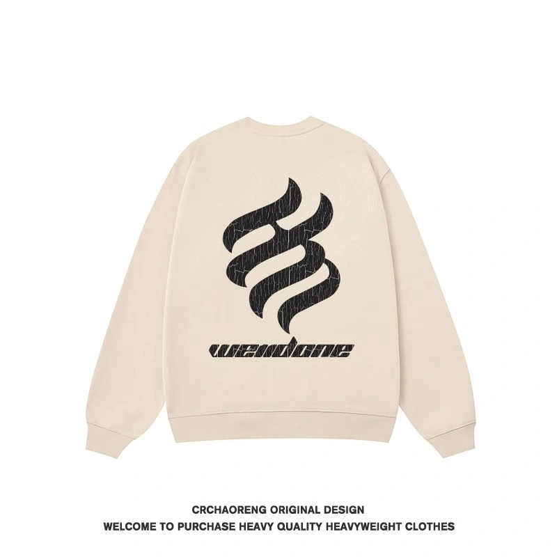 We11done Konne Retro High Street Crew Neck Sweatshirt Men Pure Cottonweight Versatile Base Long Sleeve Top Style 2