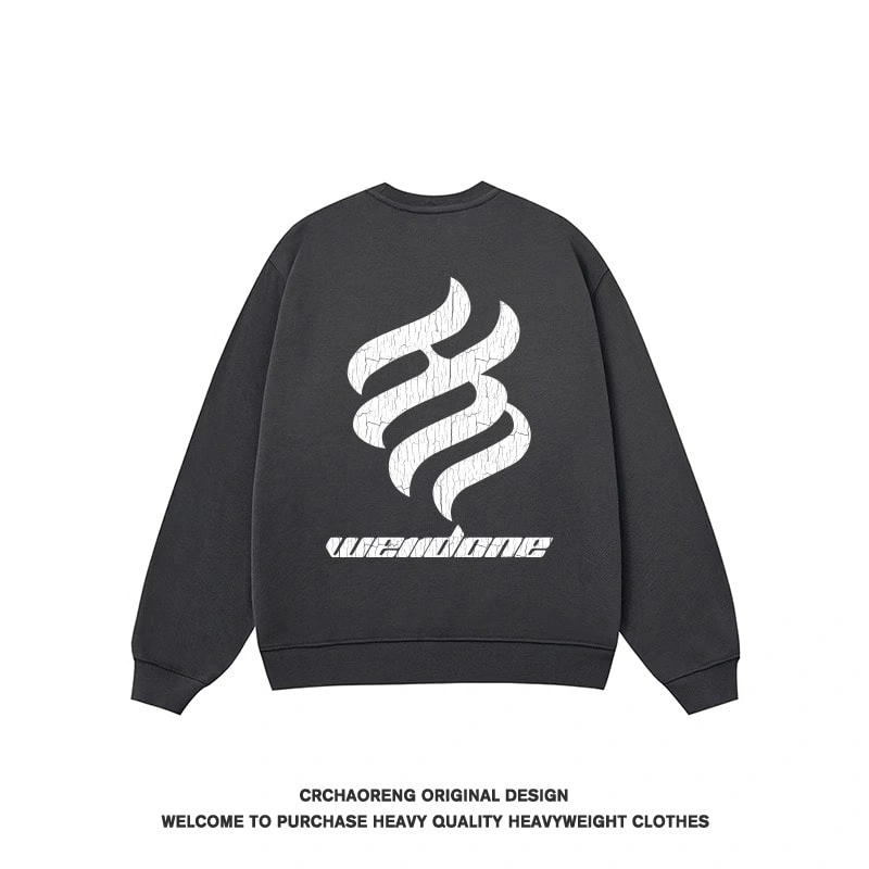 We11done Konne Retro High Street Crew Neck Sweatshirt Men Pure Cottonweight Versatile Base Long Sleeve Top Style 3