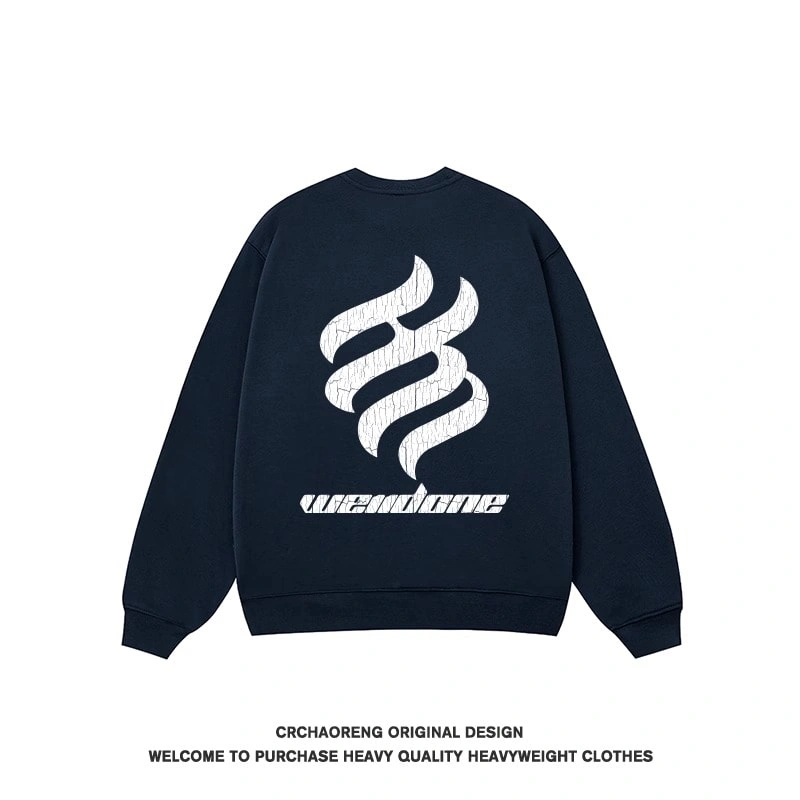 We11done Konne Retro High Street Crew Neck Sweatshirt Men Pure Cottonweight Versatile Base Long Sleeve Top Style 5