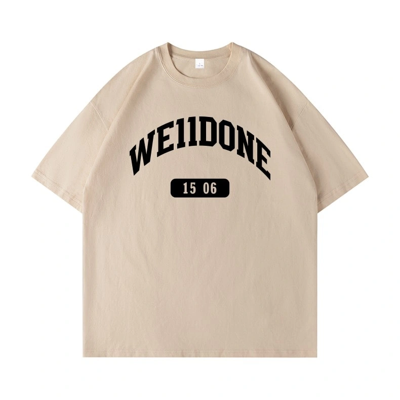 We11done Konne Retro High Street Short Sleeve T-Shirt Men Simple Versatile Fashion Half Sleeve Top Style 3