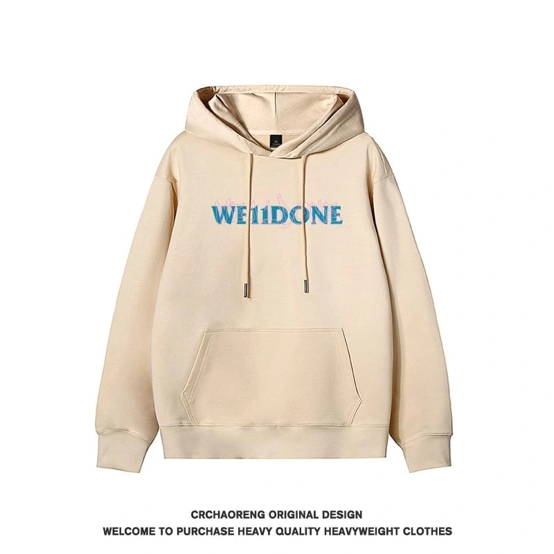 We11done Konne Retro Hoodie Men 2024 New Pure Cottonweight Jacket Trend Style 2