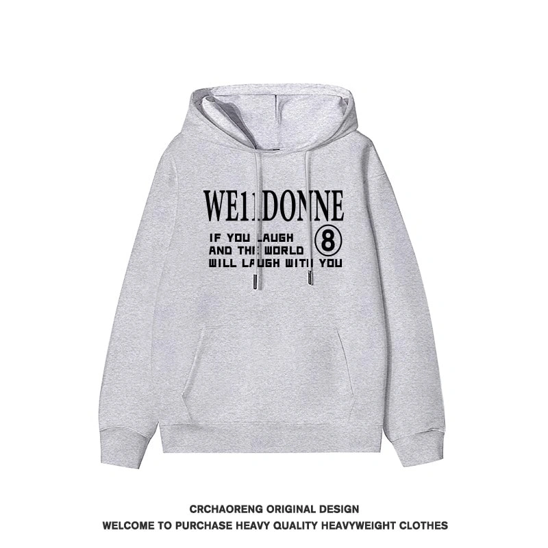 We11done Konne Retro Letter Print Hoodie Men’s High Street Pullover Jacket Style 3