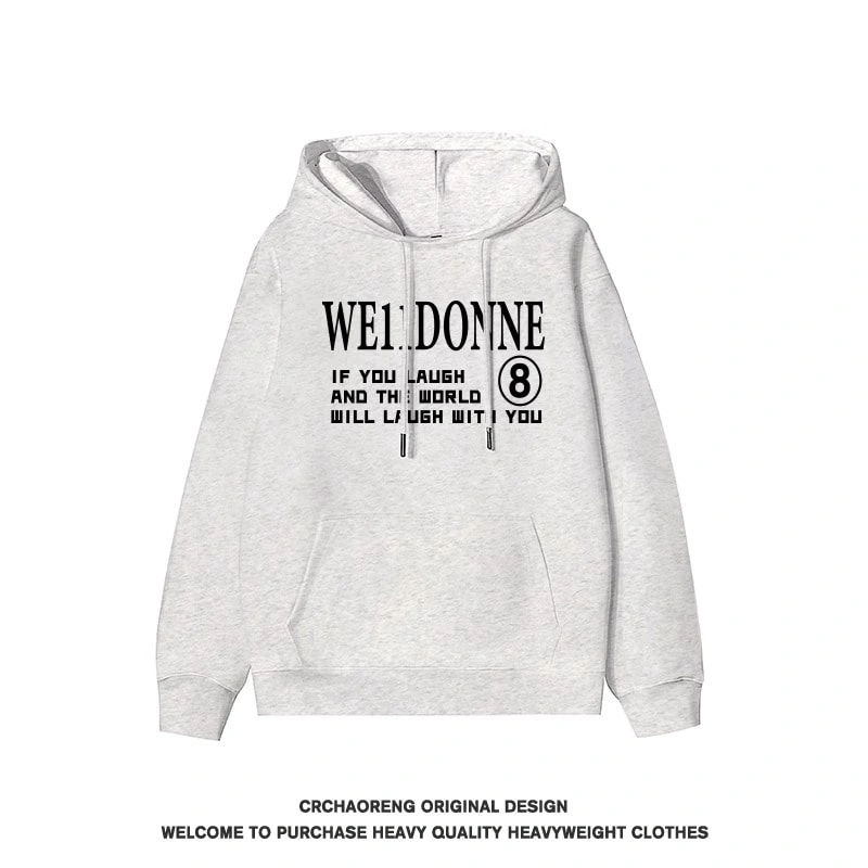 We11done Konne Retro Letter Print Hoodie Men’s High Street Pullover Jacket Style 4