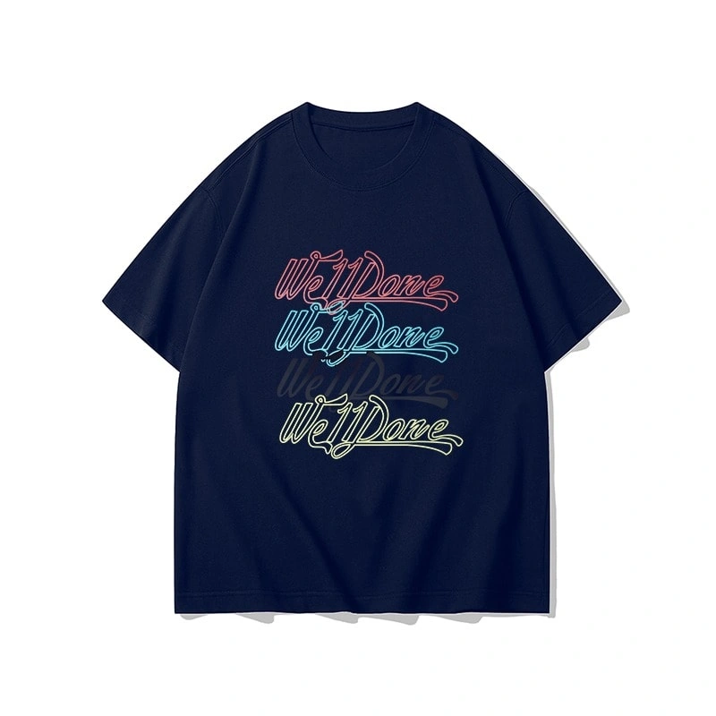 We11done Konne Retro Pure Cotton Short Sleeve T-Shirt Men Street Hip Hop Half Sleeve Top Style 4