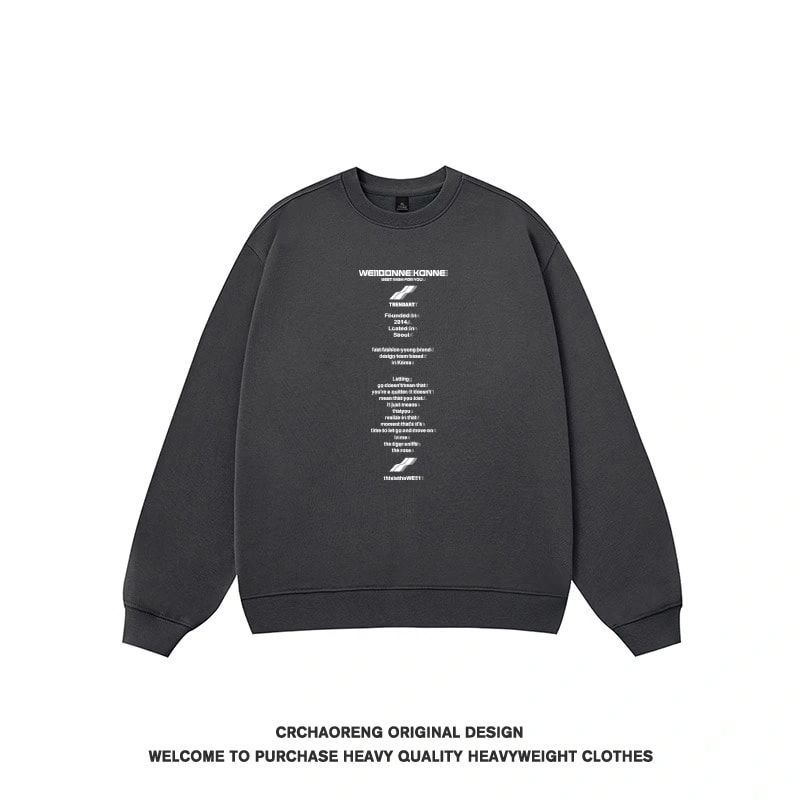 We11done Konne Retro Pure Cottonweight Crew Neck Sweatshirt Men Loose High Street Inner Long Sleeve Top Style 2