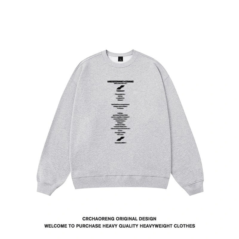 We11done Konne Retro Pure Cottonweight Crew Neck Sweatshirt Men Loose High Street Inner Long Sleeve Top Style 3