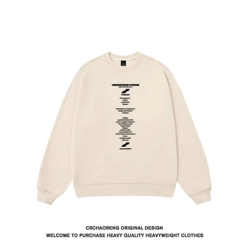 We11done Konne Retro Pure Cottonweight Crew Neck Sweatshirt Men Loose High Street Inner Long Sleeve Top Style 5