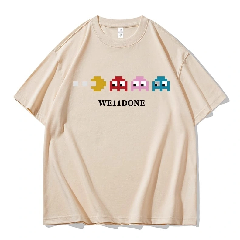 We11done Konne Retro Short Sleeve T-Shirt Men Loose Pure Cotton Trend Crew Neck Top Style 3