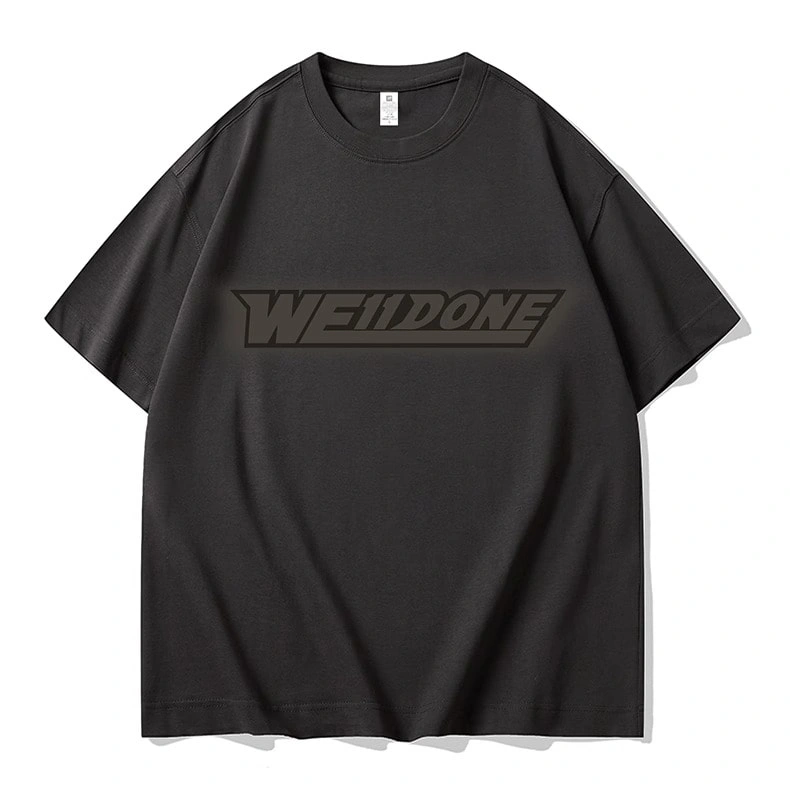 We11done Konne Retro Short Sleeve T-Shirt Men Niche Loose Trend Pure Cotton Half Sleeve Top Style 2