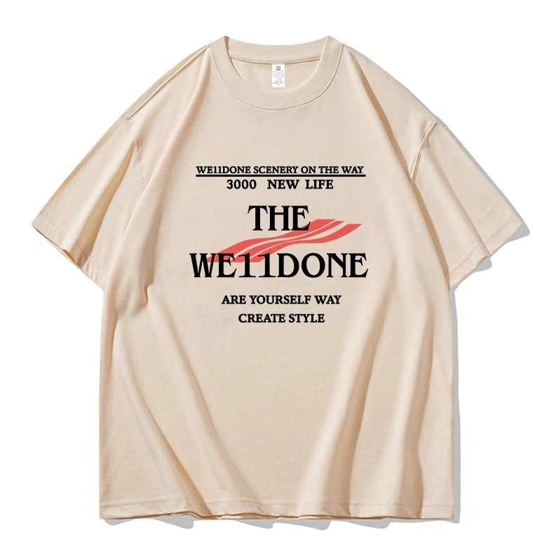 We11done Konne Short Sleeve T-Shirt Men Loose Half Sleeve Pure Cotton High Street Trend Brand Tee Style 4