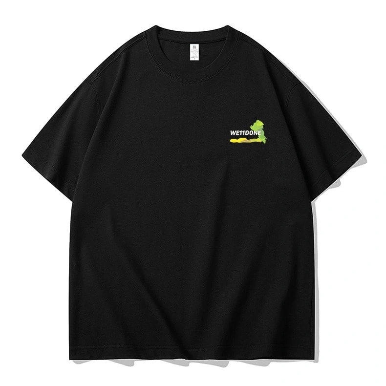 We11done Konne Short Sleeve T-Shirt Men Loose Half Sleeve Pure Cotton Trend Crew Neck Top