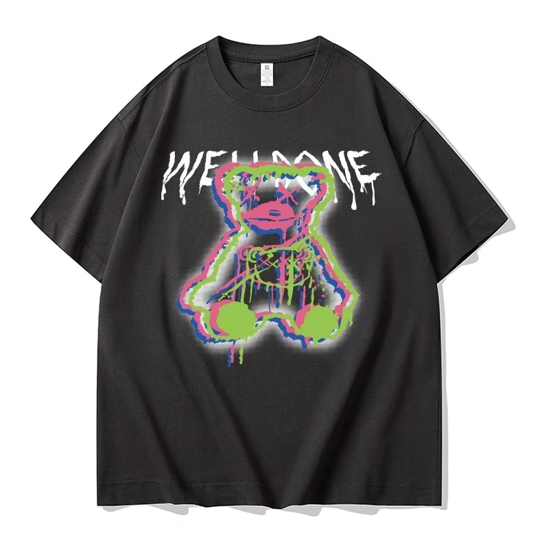 We11done Konne Short Sleeve T-Shirt Men Retro Niche Loose Pure Cotton Trend Brand Tee Clothes Style 2