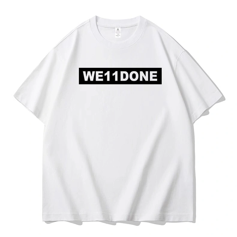 We11done Konne Simple VersatileShort Sleeve T-Shirt Men Letter Print Casual Top Style 1