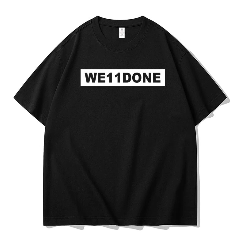 We11done Konne Simple VersatileShort Sleeve T-Shirt Men Letter Print Casual Top