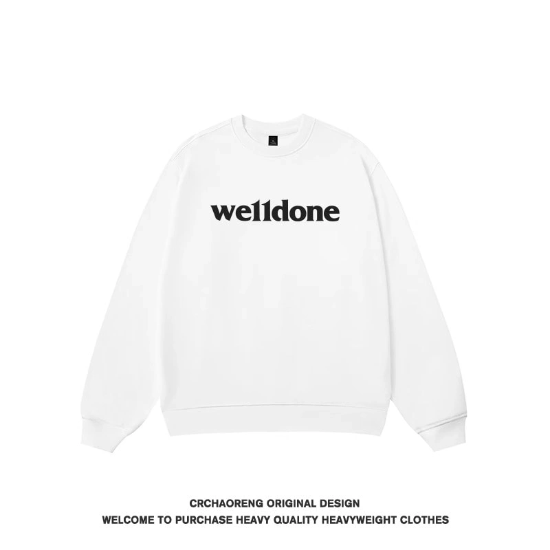 We11done Konne Stiff Crew Neck Sweatshirt Men Loose Casual Versatile Pure Cottonweight Trend Brand Top Style 3