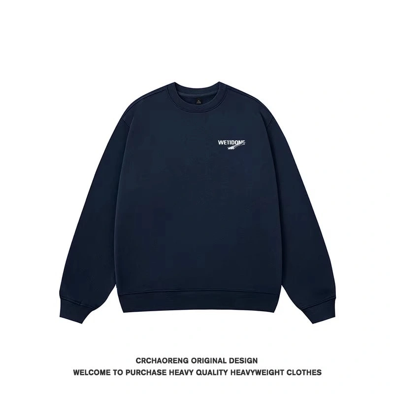 We11done Konne Stiff Crew Neck Sweatshirt Men Newweight Loose Pullover Long Sleeve Top Style 1