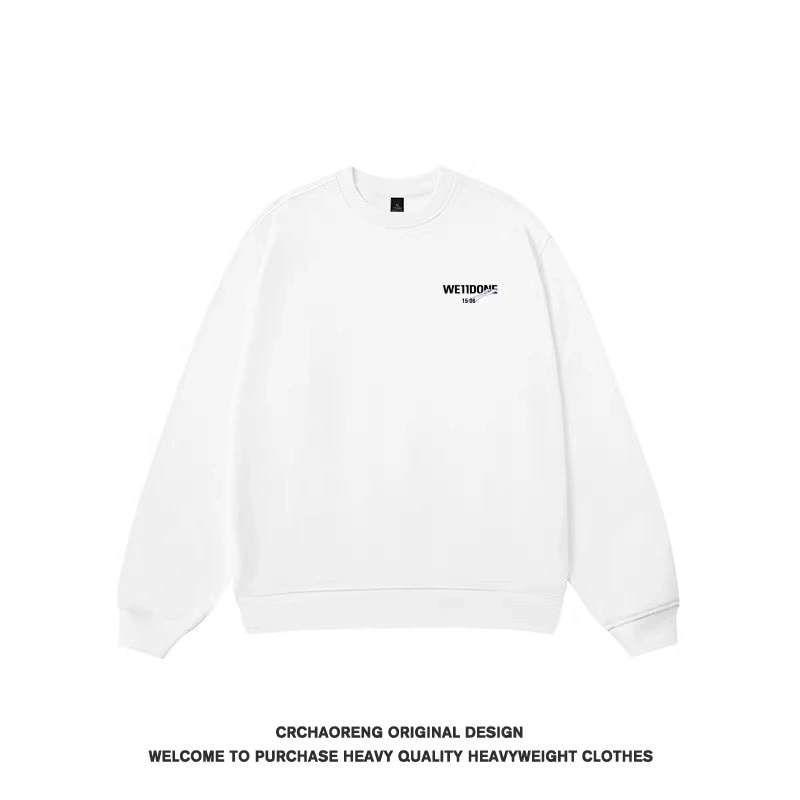 We11done Konne Stiff Crew Neck Sweatshirt Men Newweight Loose Pullover Long Sleeve Top Style 5