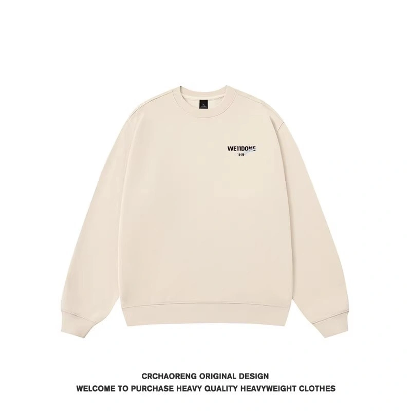 We11done Konne Stiff Crew Neck Sweatshirt Men Newweight Loose Pullover Long Sleeve Top Style 6