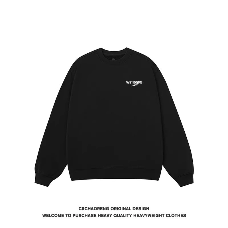 We11done Konne Stiff Crew Neck Sweatshirt Men Newweight Loose Pullover Long Sleeve Top