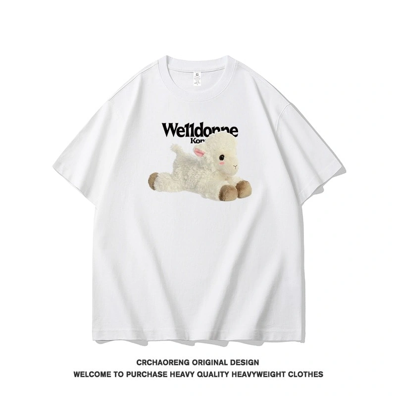 We11done Konne Street Hip Hop Short Sleeve T-Shirt Men Pure Cotton Top Couple Version INS Style 3