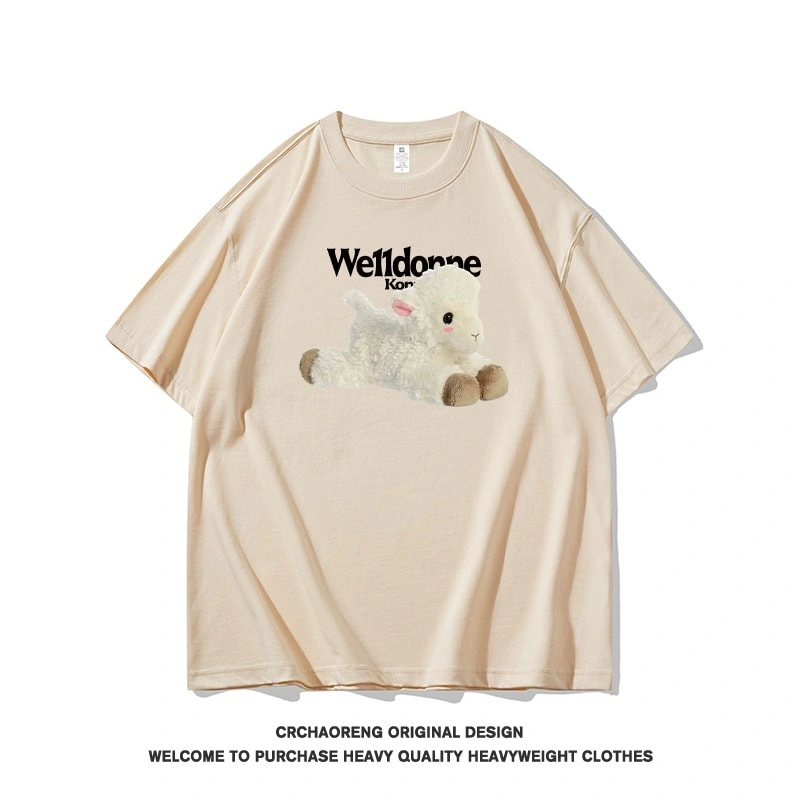 We11done Konne Street Hip Hop Short Sleeve T-Shirt Men Pure Cotton Top Couple Version INS Style 4