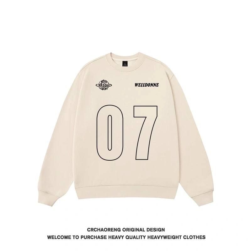 We11done Konne Street Retro Crew Neck Sweatshirt Men 07 Basic Print Casual Loose Top Style 5