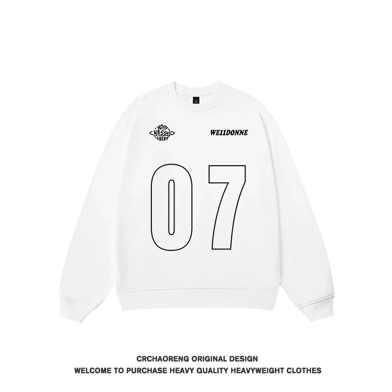 We11done Konne Street Retro Crew Neck Sweatshirt Men 07 Basic Print Casual Loose Top Style 6