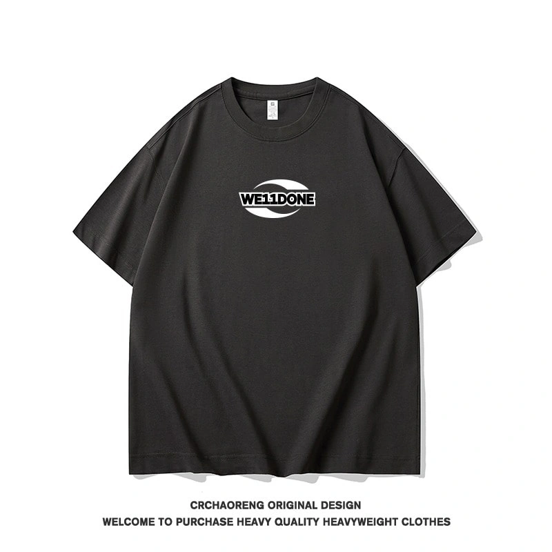 We11done Konne Street Retro High Street Short Sleeve T-Shirt Men Fashion Versatile Pure Cotton Half Sleeve Style 1