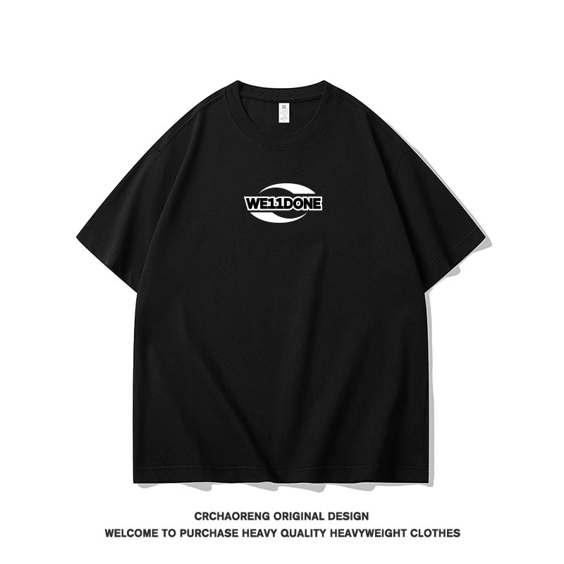 We11done Konne Street Retro High Street Short Sleeve T-Shirt Men Fashion Versatile Pure Cotton Half Sleeve