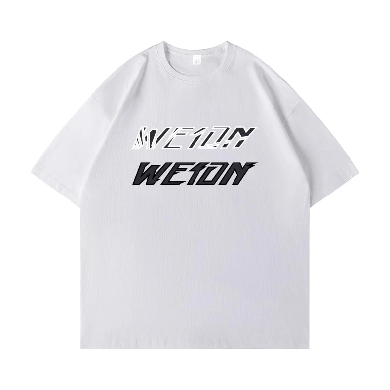 We11done Konne Street Retro Short Sleeve T-Shirt Men Loose Pure Cotton Trend Half Sleeve Top Style 1