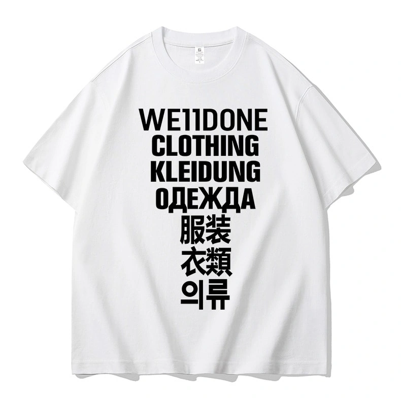 We11done Konne Street Short Sleeve T-Shirt Men Fashion Print Trend Versatile Half Sleeve Top Style 3