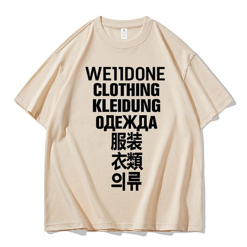 We11done Konne Street Short Sleeve T-Shirt Men Fashion Print Trend Versatile Half Sleeve Top Style 4