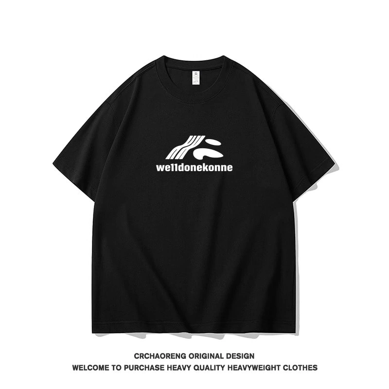We11done Konne Street Simple Short Sleeve T-Shirt Men Crew Neck Casual Loose Top
