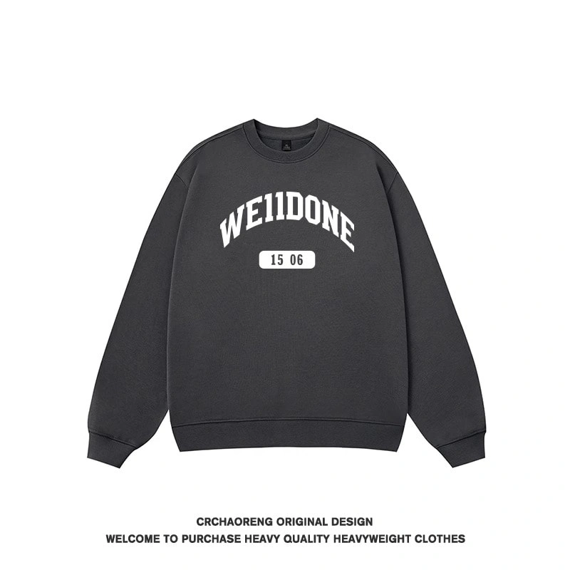 We11done Konne Trend Brand Crew Neck Sweatshirt Men 2024 New Loose Inner Long Sleeve Top Style 2