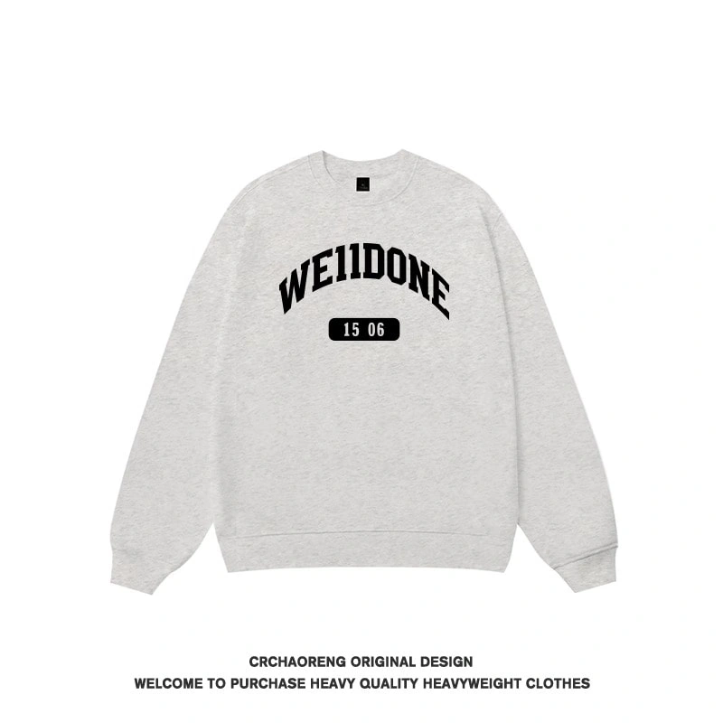 We11done Konne Trend Brand Crew Neck Sweatshirt Men 2024 New Loose Inner Long Sleeve Top Style 4