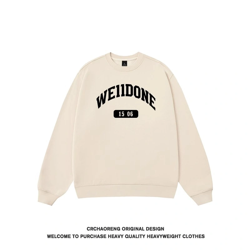 We11done Konne Trend Brand Crew Neck Sweatshirt Men 2024 New Loose Inner Long Sleeve Top Style 5