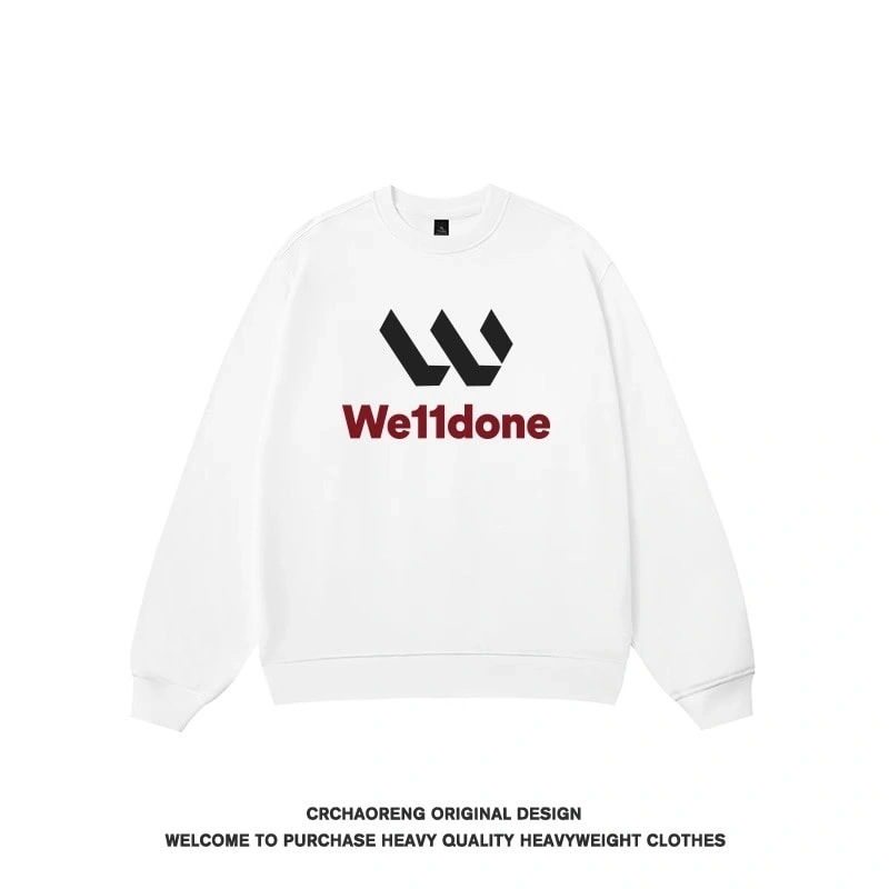 We11done Konne Trend Brand Crew Neck Sweatshirt Men Retro Casual Loose Versatile High end Long Sleeve Top Style 1