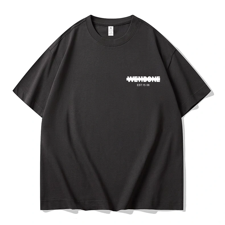 We11done Konne Trend Brand High Street Short Sleeve T-Shirt Men Pure Cotton Crew Neck Half Sleeve Top Style 2