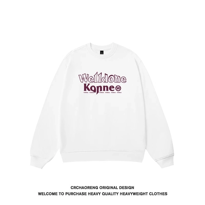 We11done Konne Trend Brand Retro Crew Neck Sweatshirt Men Pure Cottonweight Loose Versatile Top Style 1