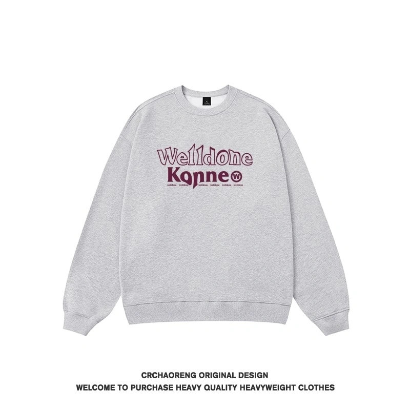 We11done Konne Trend Brand Retro Crew Neck Sweatshirt Men Pure Cottonweight Loose Versatile Top Style 4