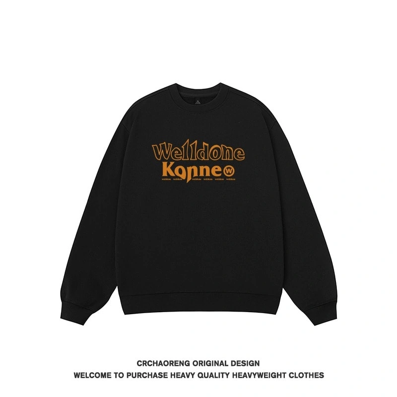 We11done Konne Trend Brand Retro Crew Neck Sweatshirt Men Pure Cottonweight Loose Versatile Top