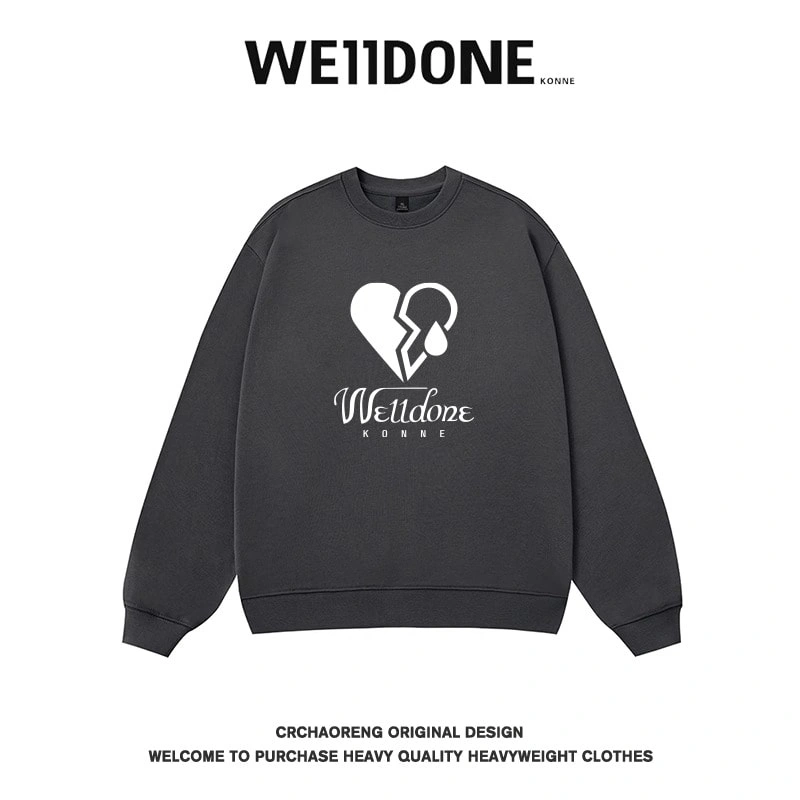 We11done Konne Trend Brand Student Casual Top Male Loose Couple Crew Neck Sweatshirt Men Style 2