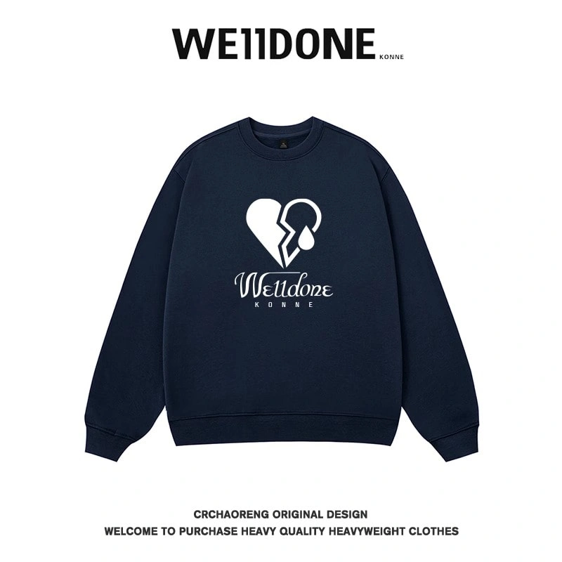 We11done Konne Trend Brand Student Casual Top Male Loose Couple Crew Neck Sweatshirt Men Style 3