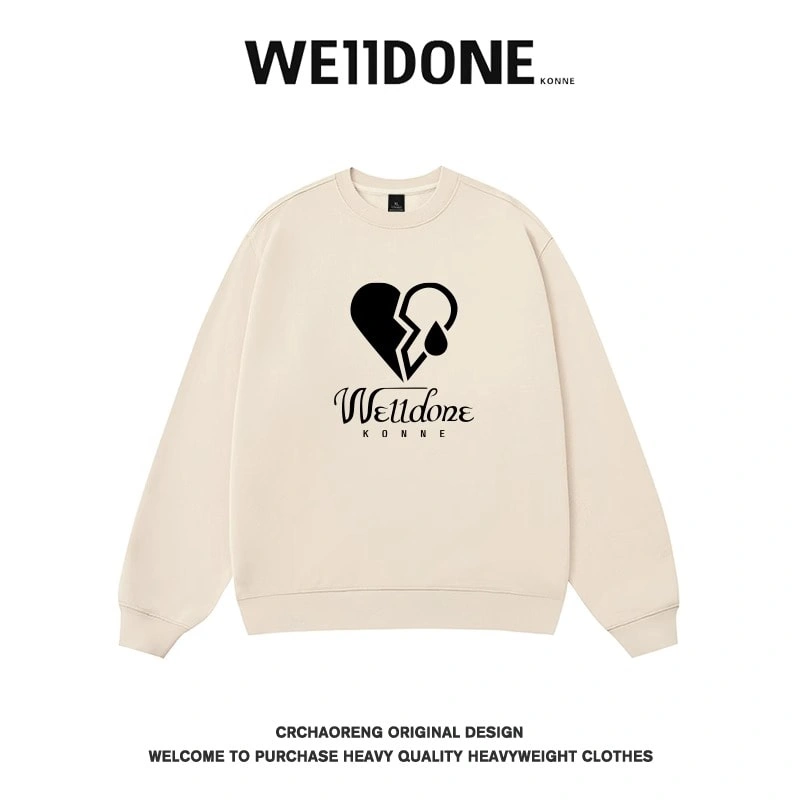 We11done Konne Trend Brand Student Casual Top Male Loose Couple Crew Neck Sweatshirt Men Style 6